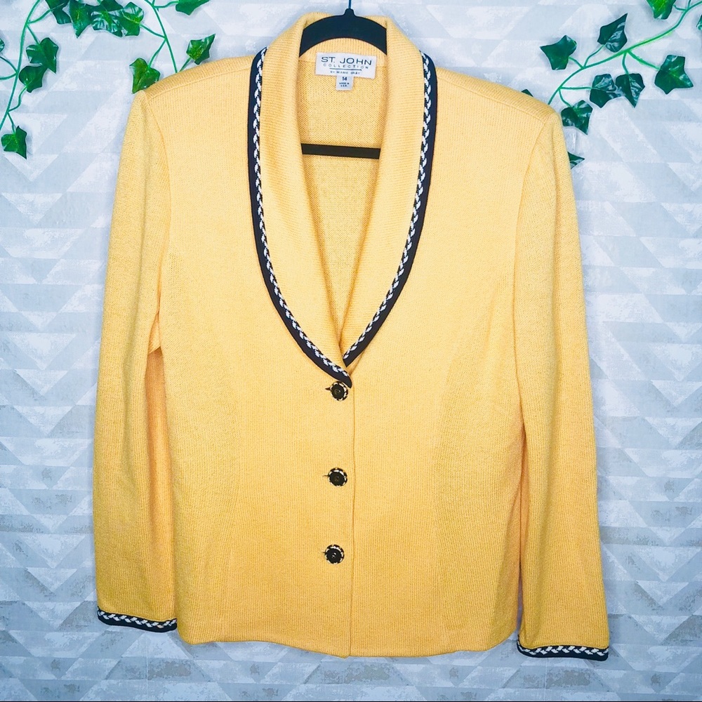 St. John collection santana knit yellow blazer